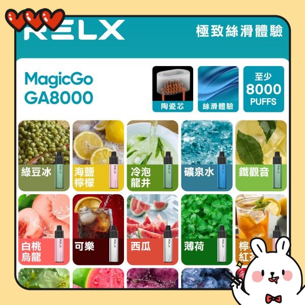 RELX拋棄式 RELX GA 8000口拋棄式電子煙 RELX一次性電子煙 12H現貨速發