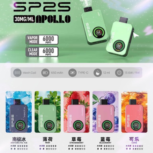 新品SP2S拋棄式12000口 SP2S拋棄式一次性電子煙 雙模式 12H現貨速發
